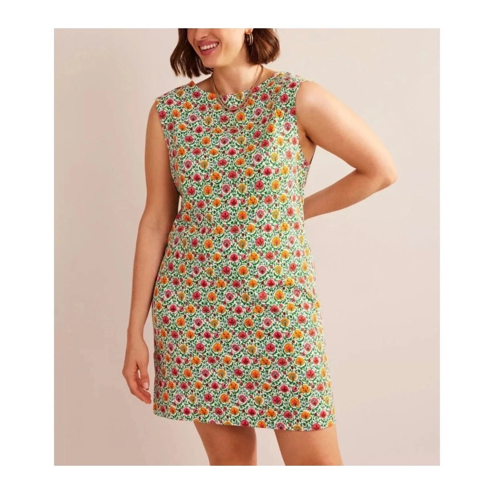 Boden Sleeveless Jersey Shift Dress Womens 20 22 Enchanting Bloom Floral Cottage